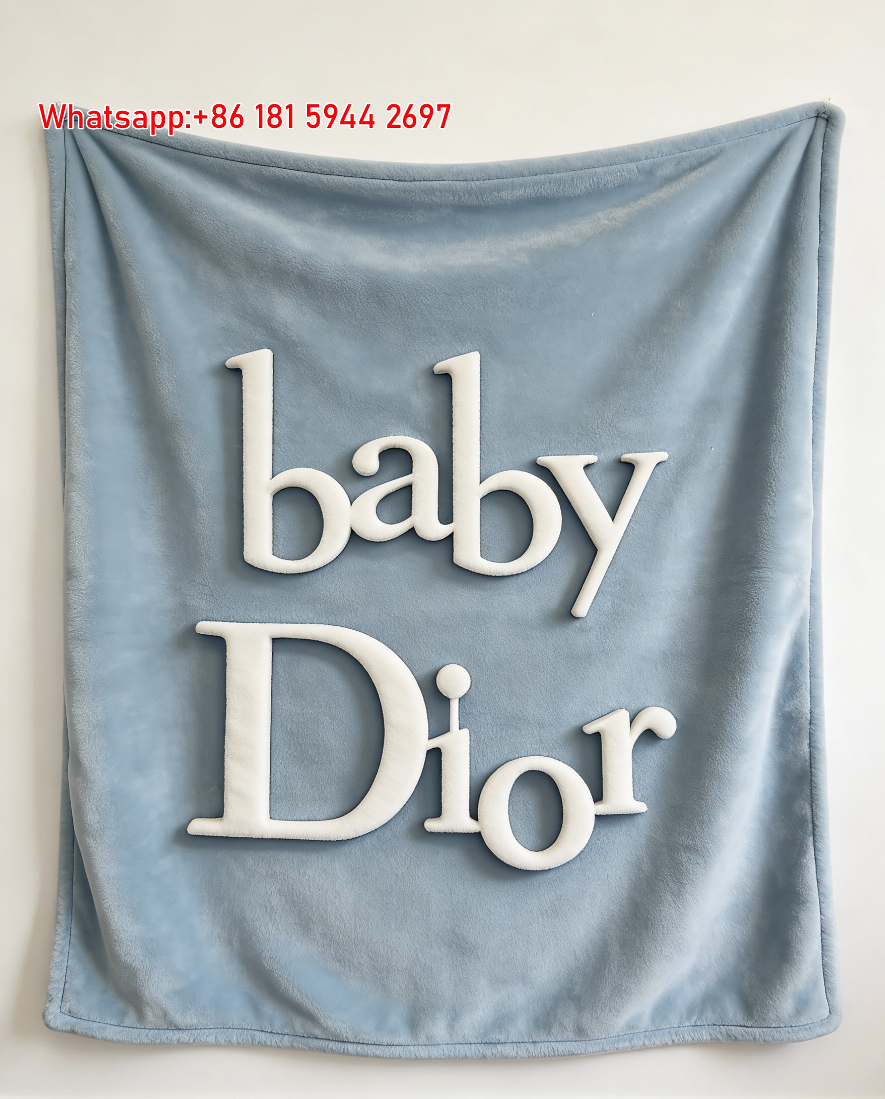 Baby Dior Logo Flannel Sofa Throw Blanket D036